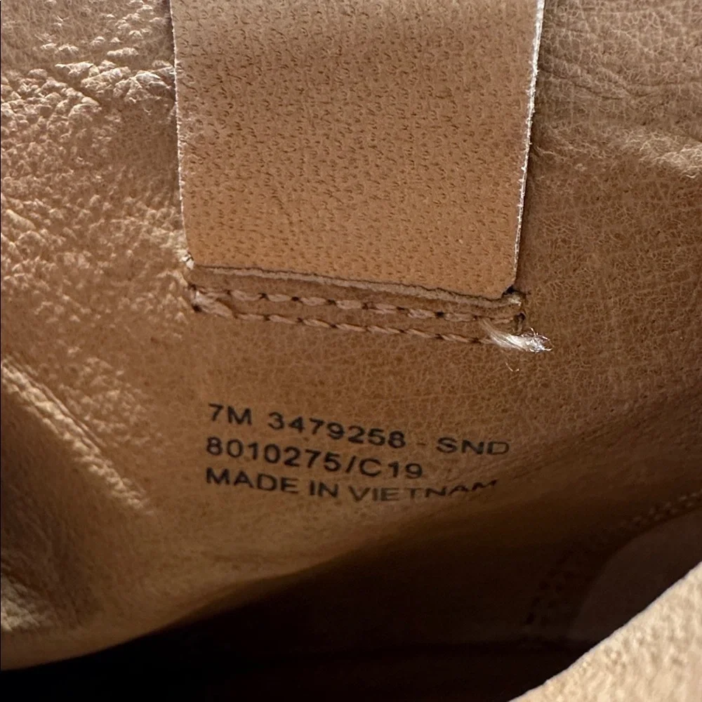 Frye Reina Ankle Booties Heeled Boots Shoes Leather Suede Sand Brown Tan Size 7